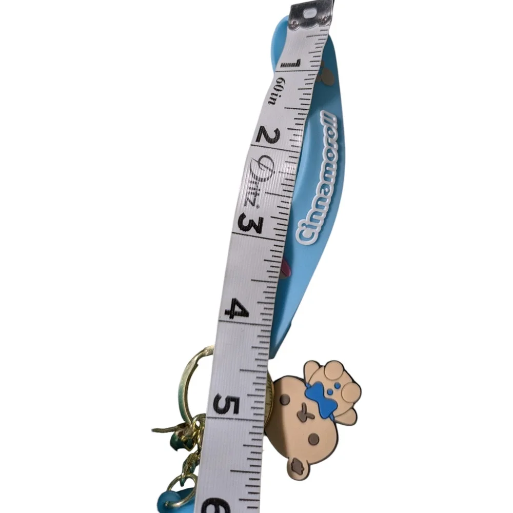 Hello Kitty And Friends - Cinnamoroll - Blue Fluffy PomPom Keychain - Brand New